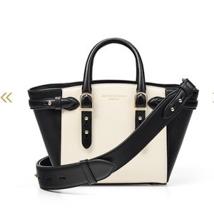 Aspinal of London mini Marylebone two tone tote with detachable cross body strap
